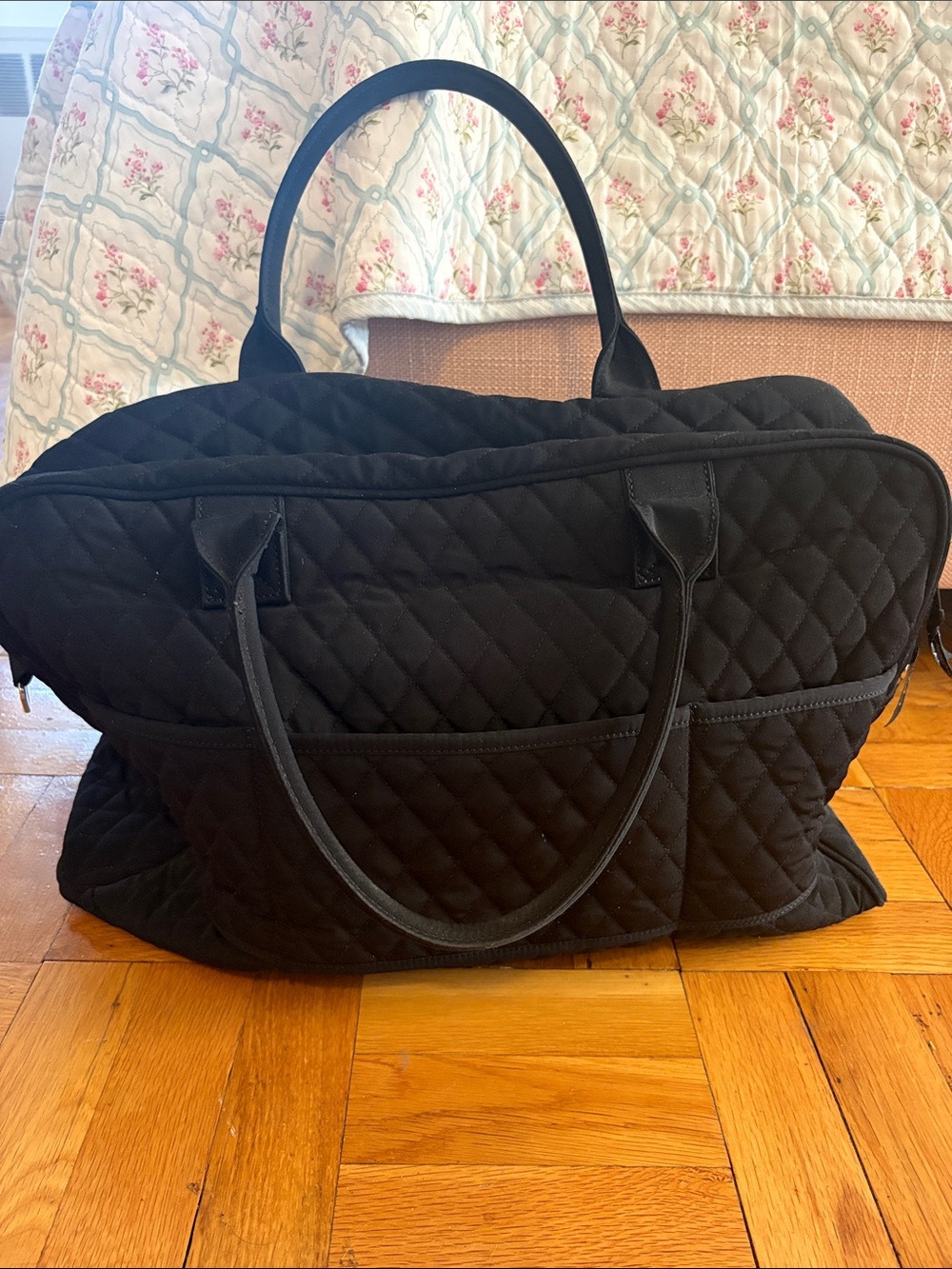 Vera Bradley Black Quilted Weekender Tote - Picture 2 of 6